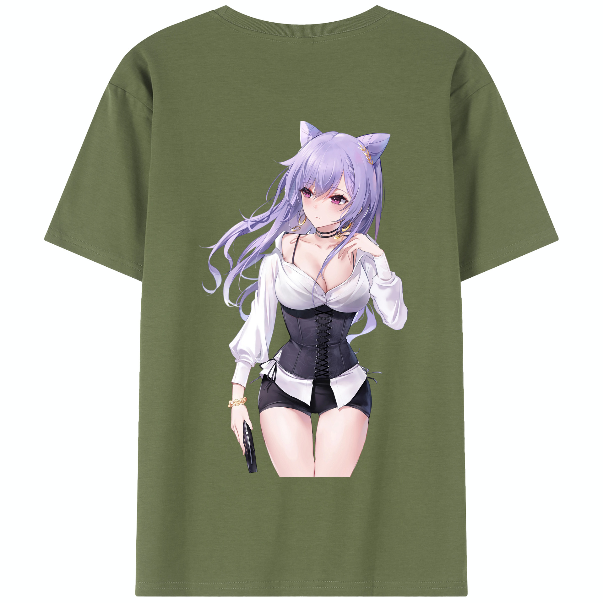 げんし神 刻晴 こくせい genshin Kokusei 綿100％半袖Tシャツ（背面プリント）